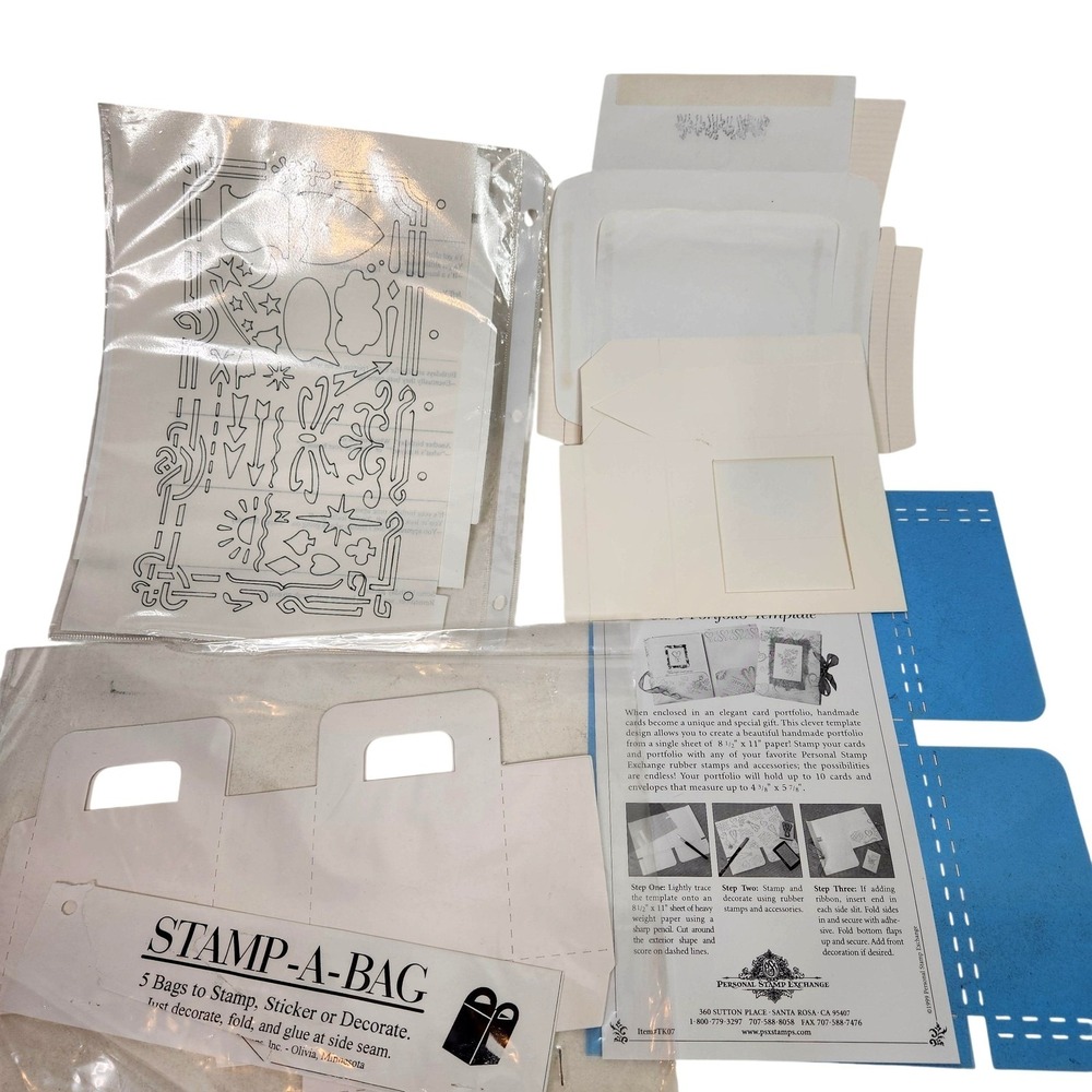 Stamp-A-Bag Personal Stamp Exchange Card Portfolio Template Gift Bags Paper Lot